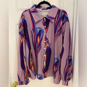 💜 Women’s Size 3XL SHEIN Button Down Blouse 💜